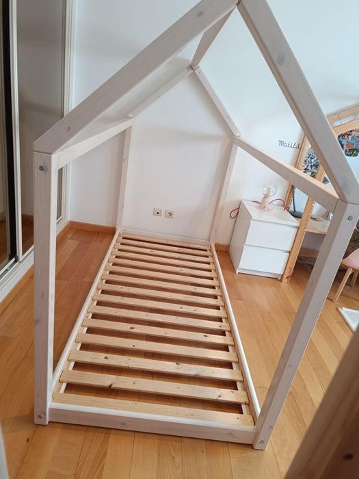 Cama Individual FLEXA, Casa , 90x200 cm Branca - Montessori