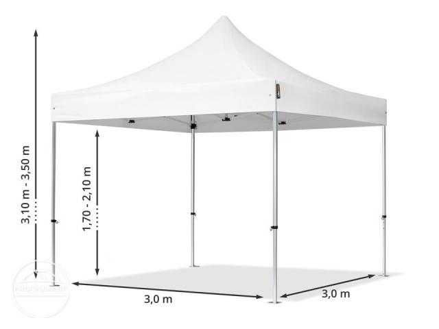 3x3 m Namiot Ekspresowy Alu 40 mm, okna panoramiczne, niebieski