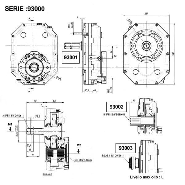 GBF40S125 Multiplikator do pomp grupy 4 typ GBF-40S, przelożenie 1:2