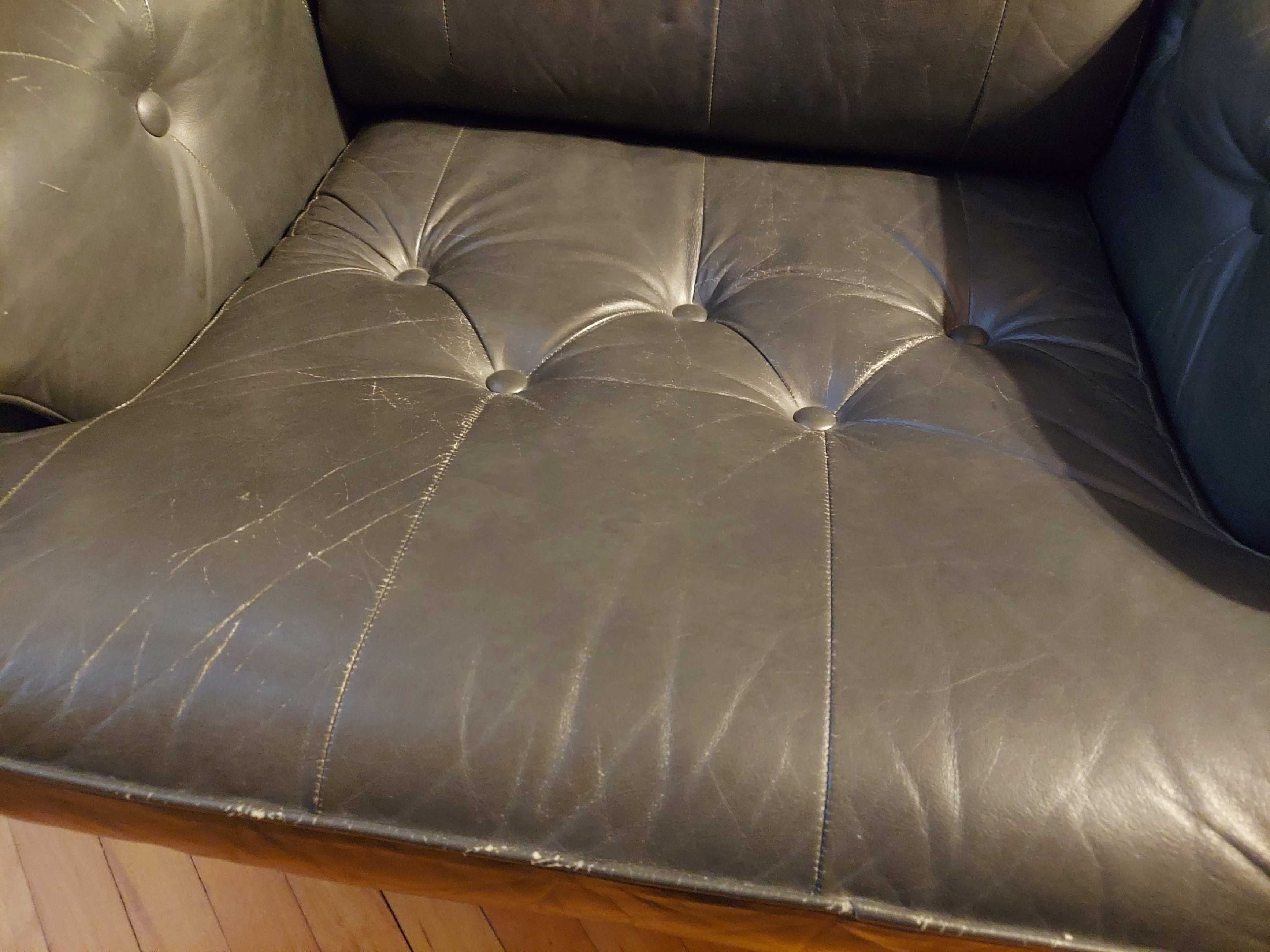 Skórzany komplet wypoczynkowy (2*kanapa + fotel) - używany