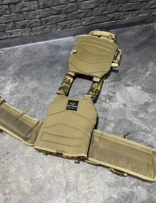 Плитоноска оригінал Single Sword мультикам + бокові кармани плитоноска