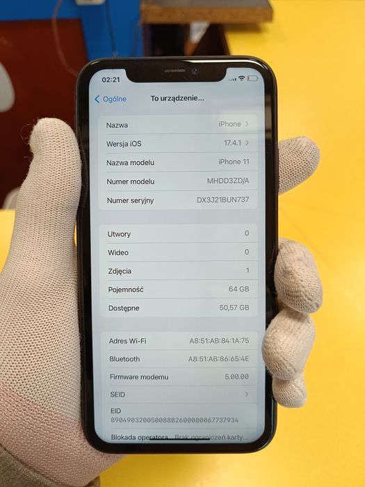 Apple Iphone 11 / 128 GB / White / Nie z Sieci / GWARANCJA