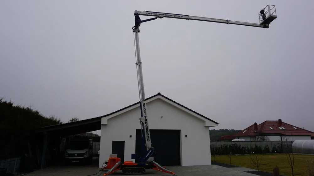 Podnośnik koszowy na gąsienicach, wynajem podnośnika, alpiniści