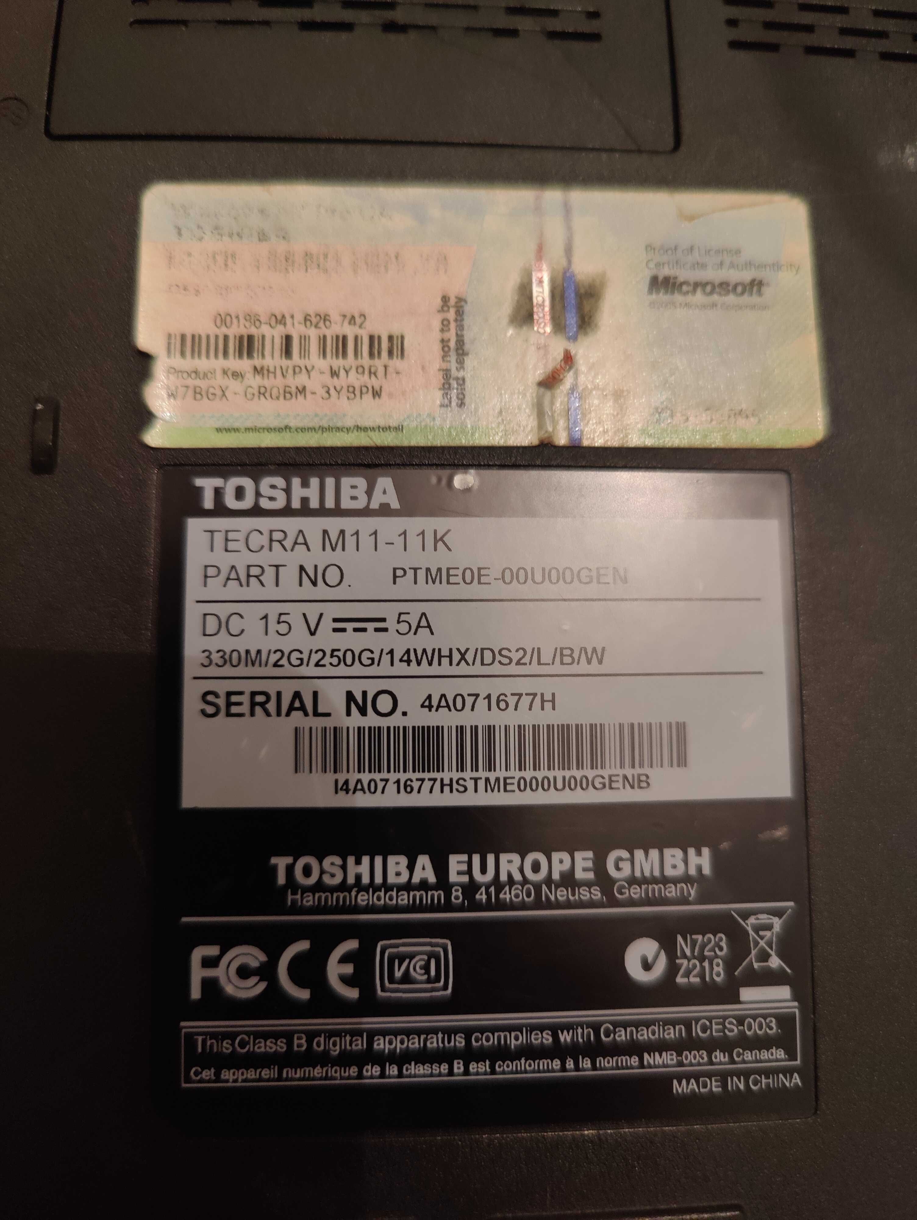 Toshiba m11-11k без зарядки