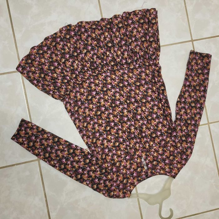 Sukienka brązowa w kwiaty Zara 134 urocza jesienna