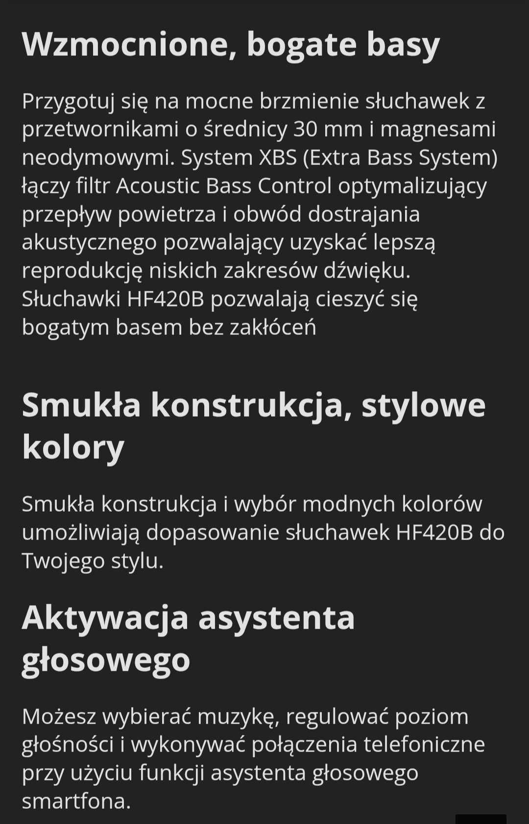 Nowe słuchawki bluetooth białe Panasonic RB-HF420B