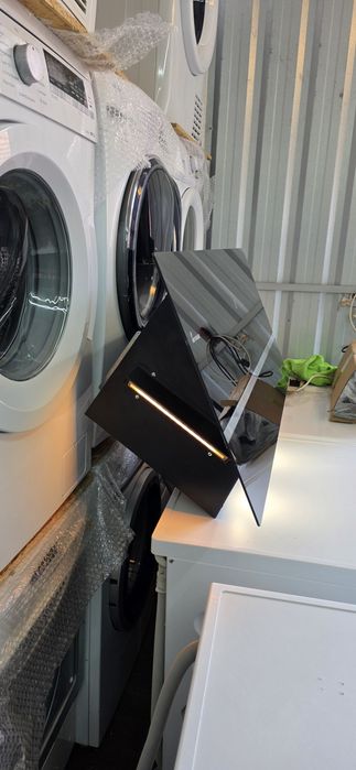 Okap kuchenny 90 cm Pochłaniacz kominkowy skośny czarny biały