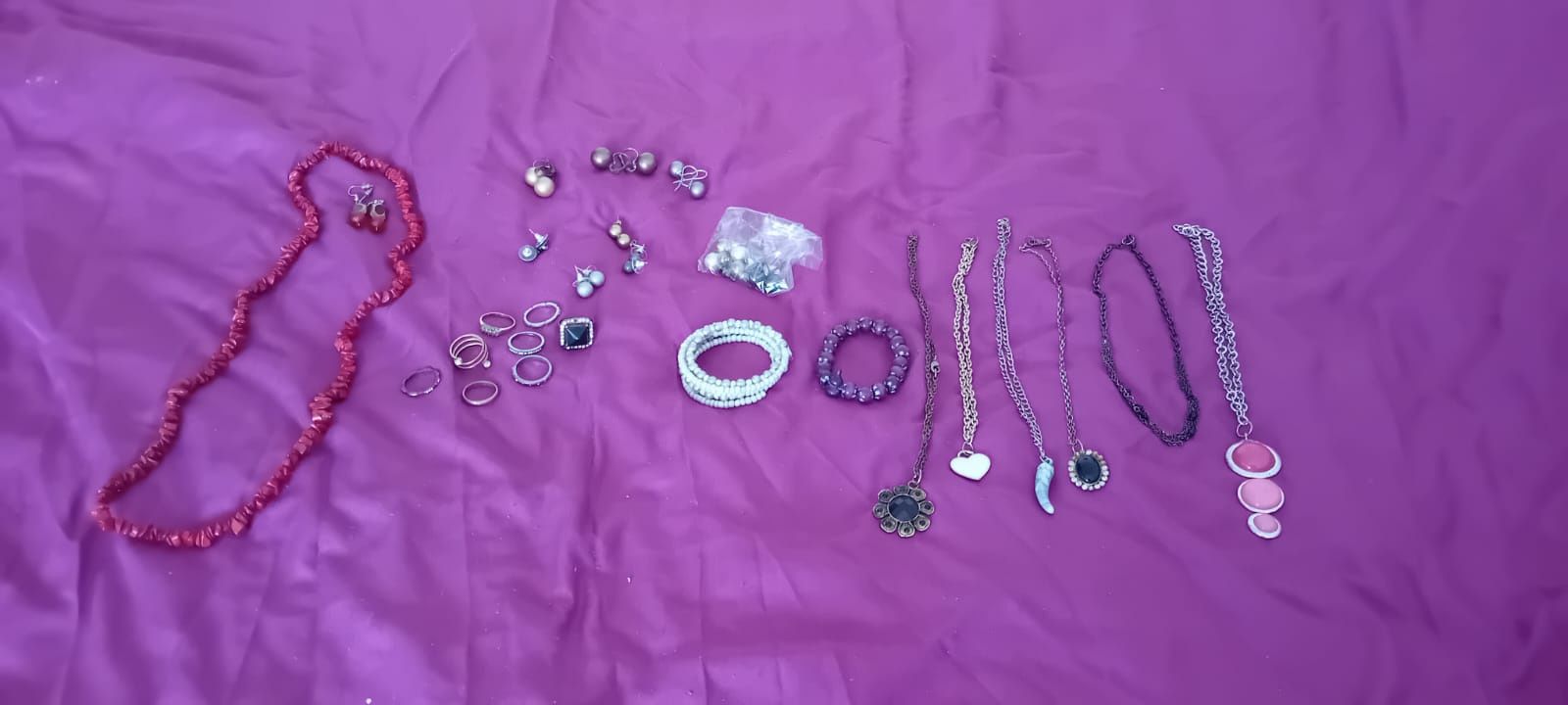 Lote Bijuteria senhora 20 peças - anéis colares pulseiras brincos