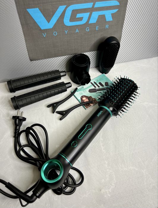 Фен-стайлер VGR V-486 Чёрный 5в1, 1400Вт, професійний набір
