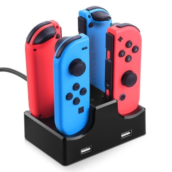 Carregador 4 em 1 para Comandos Nintendo Switch