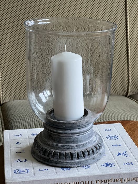 2 duże świeczniki w stylu shabby chic