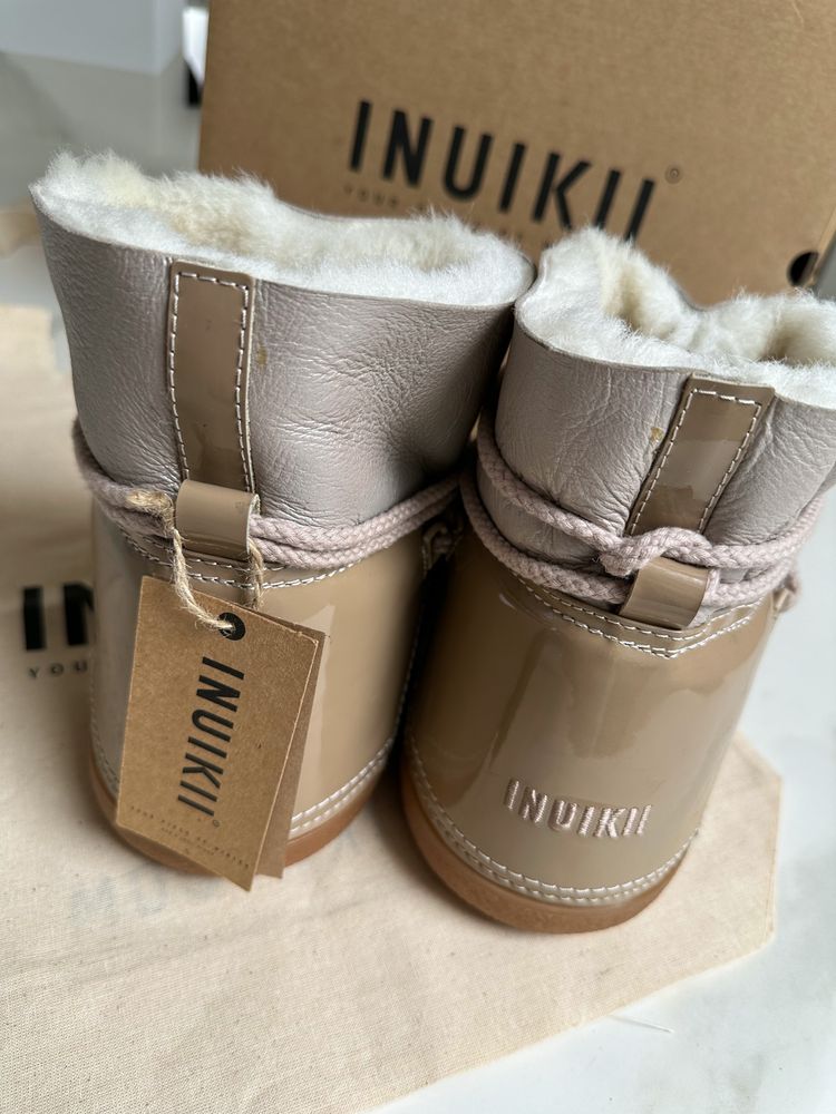 Beżowe buty śniegowce Inuikii Gloss Low begie rozmiar 37
