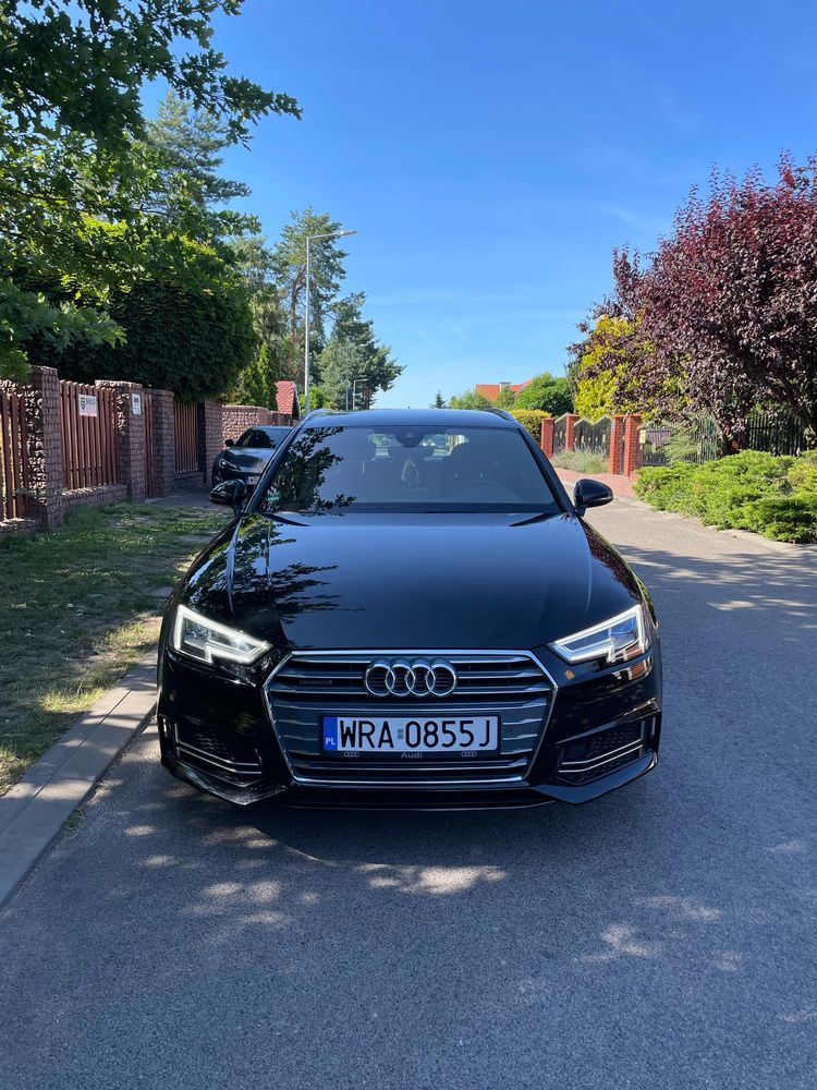 Piękne Audi A4 B9, S-line x 3, 2.0 TDI 190KM Kombi, Automat, Quattro