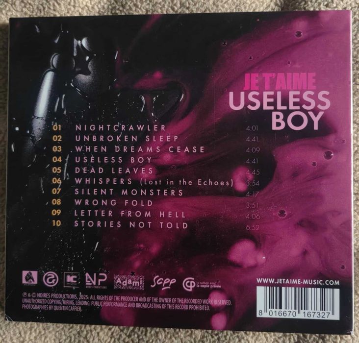 Je T'aime Useless Boy Autografy! Nowa Cold Wave! Kolekcjonerski Unikat