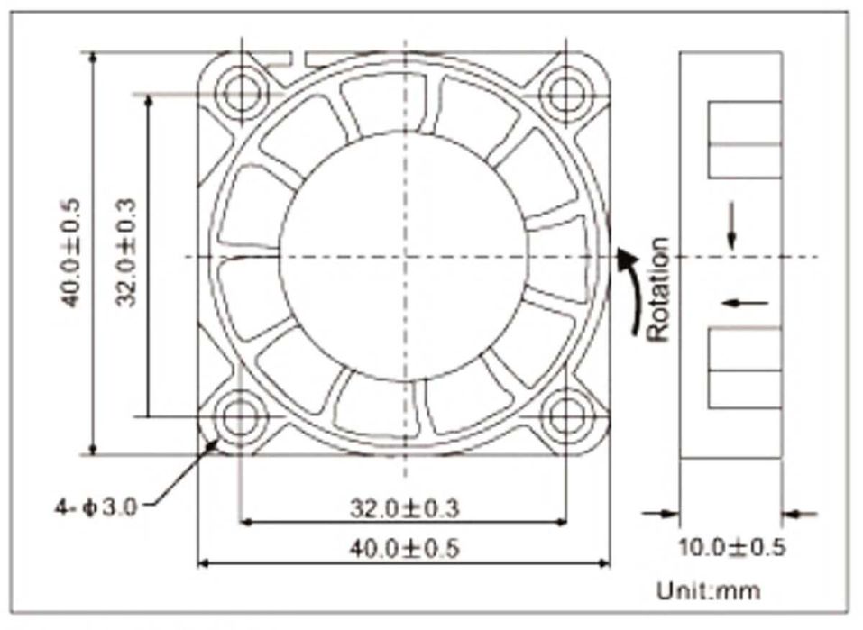 Ventilador 5V 40x40x10 mm com conector 2 pinos (novo)