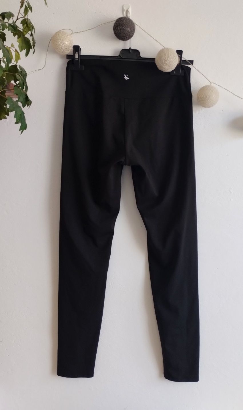 Legginsy damskie sportowe czarne dopasowane M L siłowania fitness