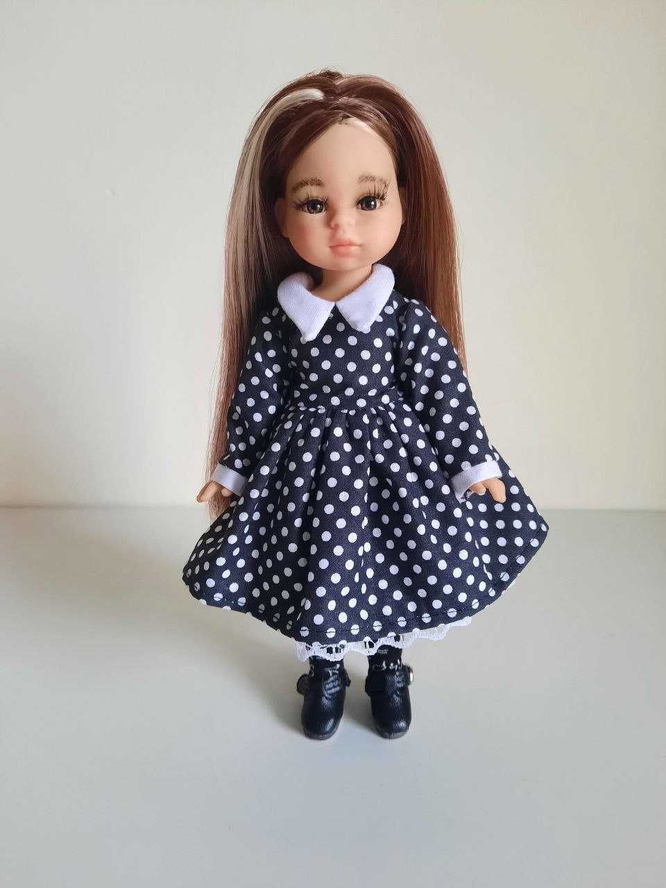 Sukienka po typu Wednesday dla lalki Mini Amigas Paola Reina 21 cm