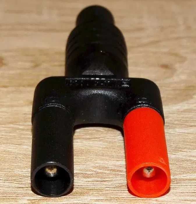 Adapter przejściówka podwójny wtyk bananowy w osłonie na gniazdo BNC