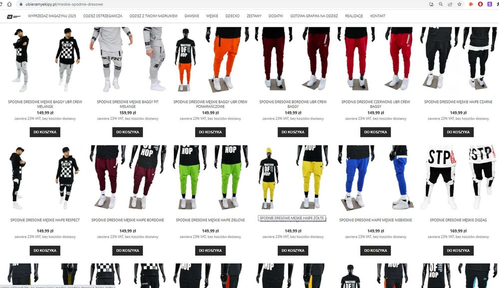 Sprzedaż sklep internetowy UBIERAMYEKIPY.PL biznes firma NA SPRZEDAŻ