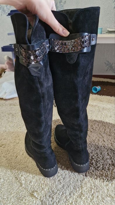 Сапоги замшевые зима 38