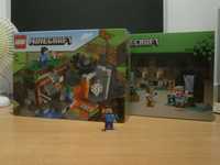 2 Zestawy Lego Minecraft 21166 i 21252 + Figurka Steve z Pochodnią