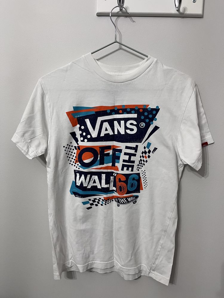 Biały t-shirt z nadrukiem Vans S