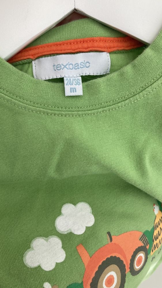 T-shirt Texbasic verde com estampado para 2-3 anos