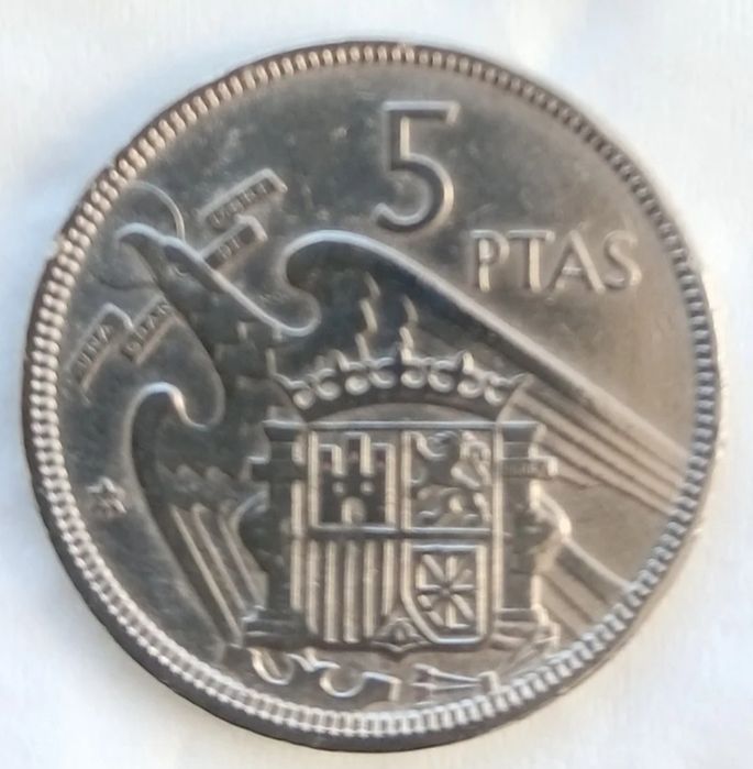 Moeda de 5 pesetas 1957