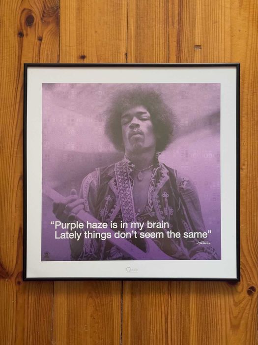 Jimi Hendrix Cytaty Obraz w ramie Art print 40x40 cm