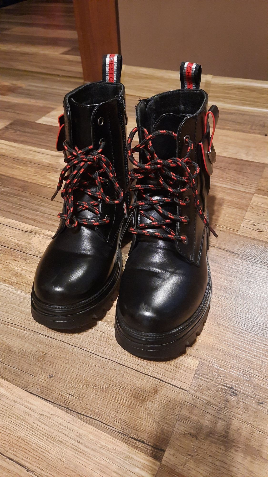 Trapery workery botki czarne 34