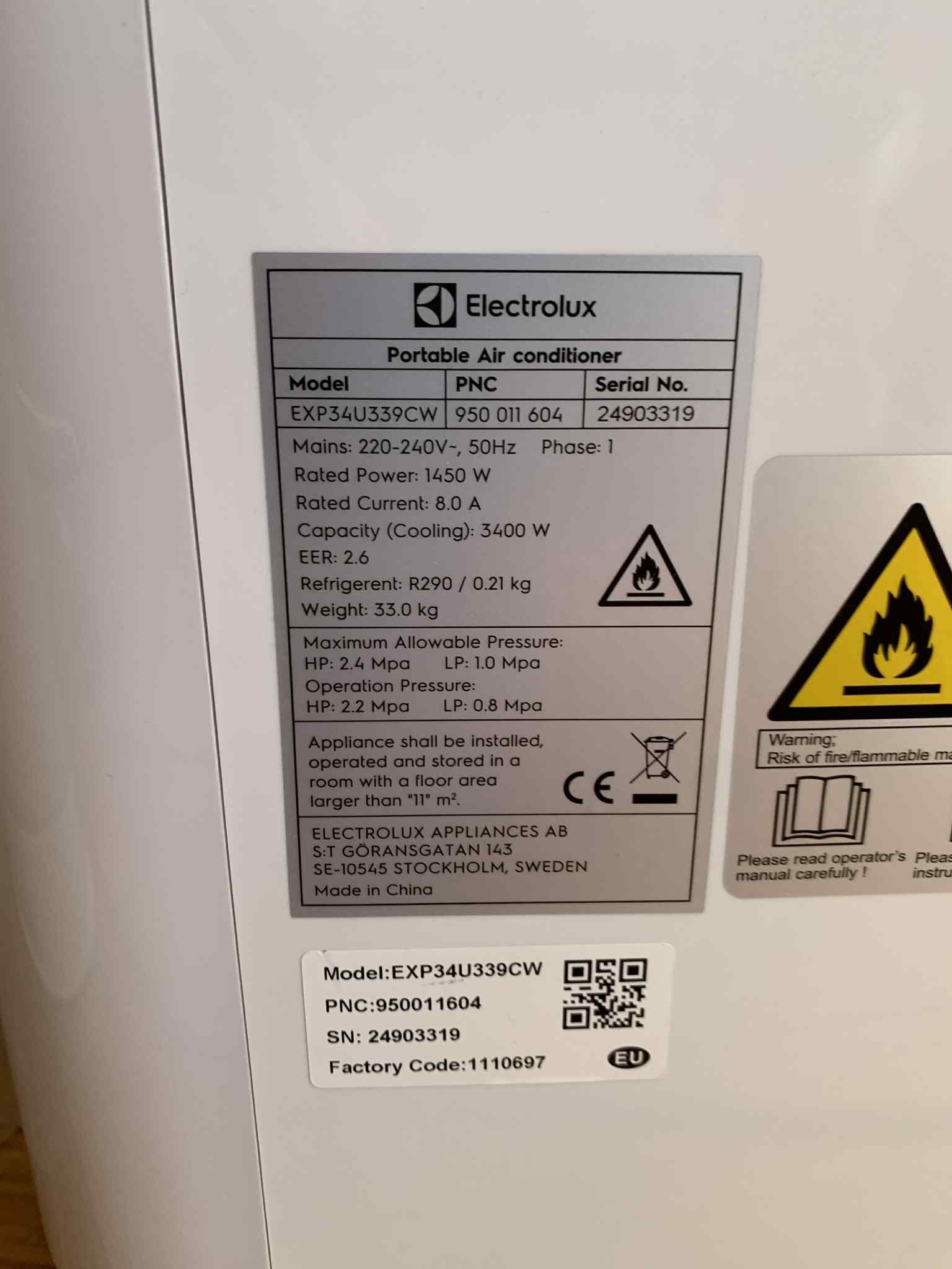 Klimatyzator przenośny Electrolux exp34u339cw
