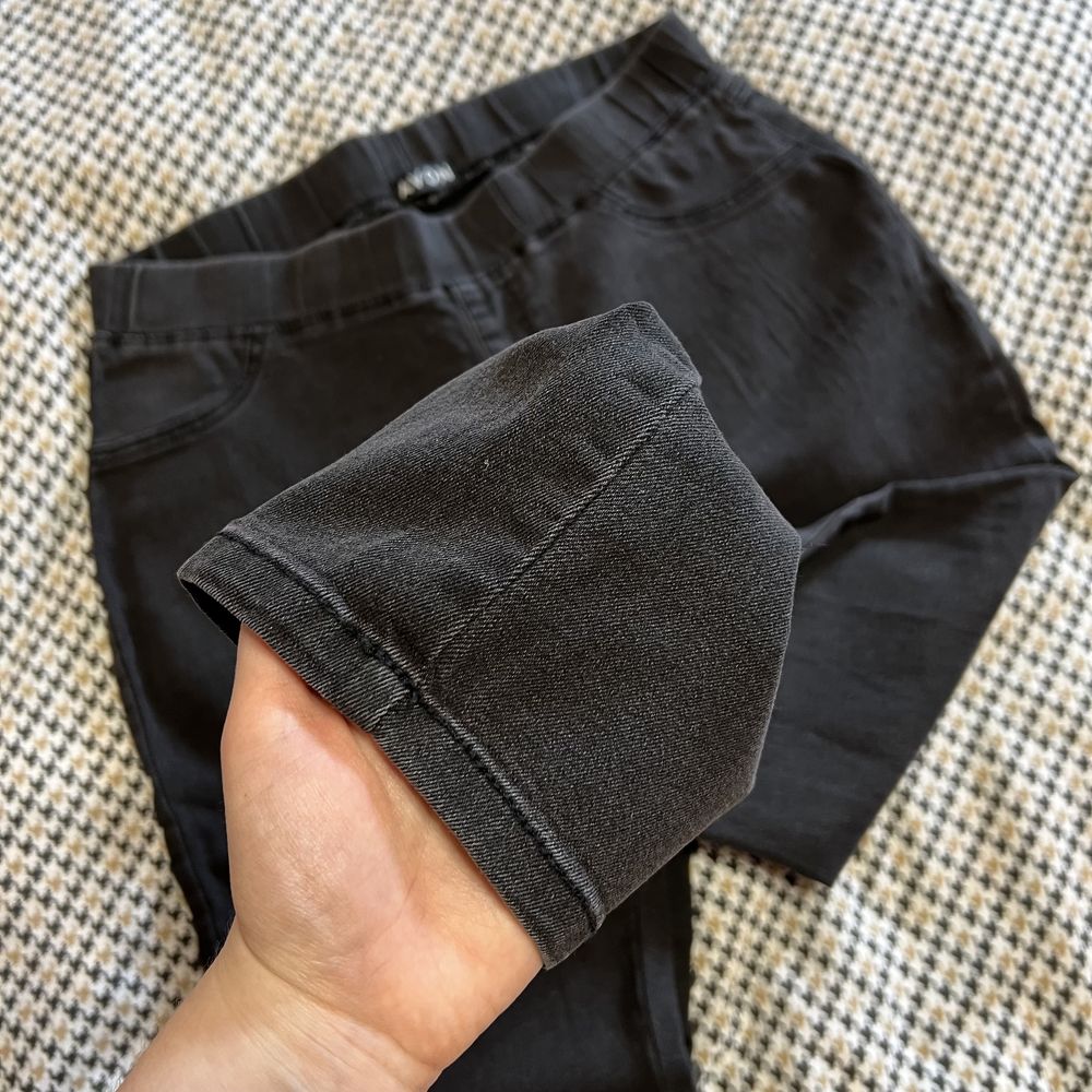 Новые женские черные джинсы Skinny на резинке средней посадки