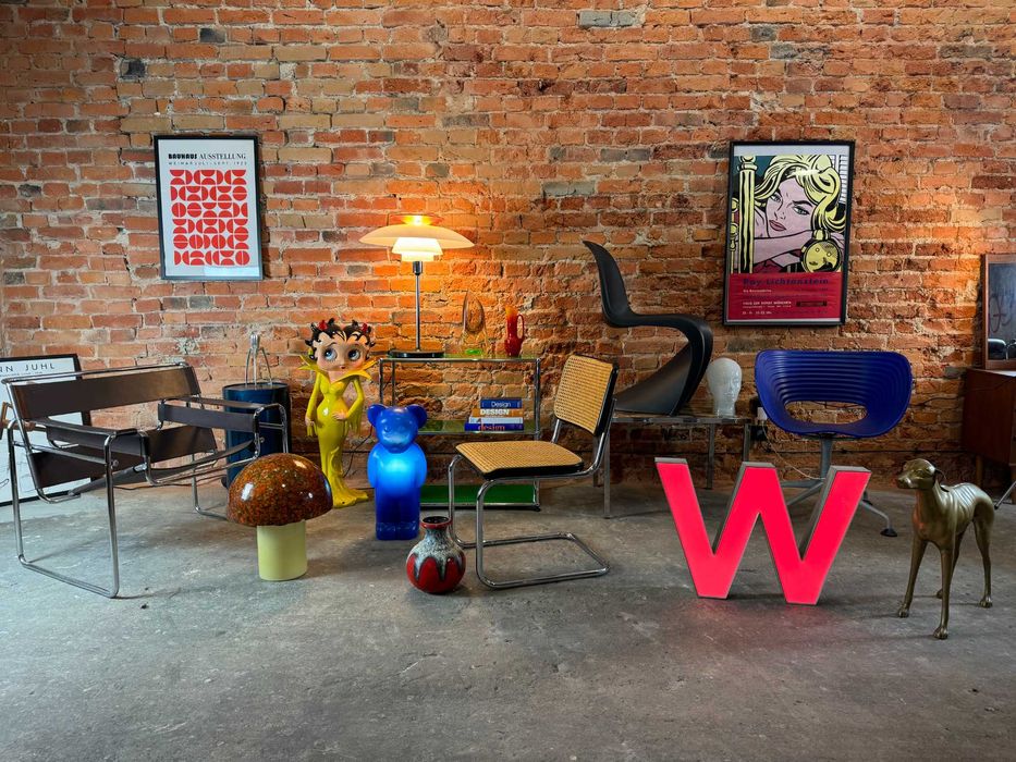 Vintage Design Szkło Antyki Meble Warszawa- lampa grzyb Peill Putzler