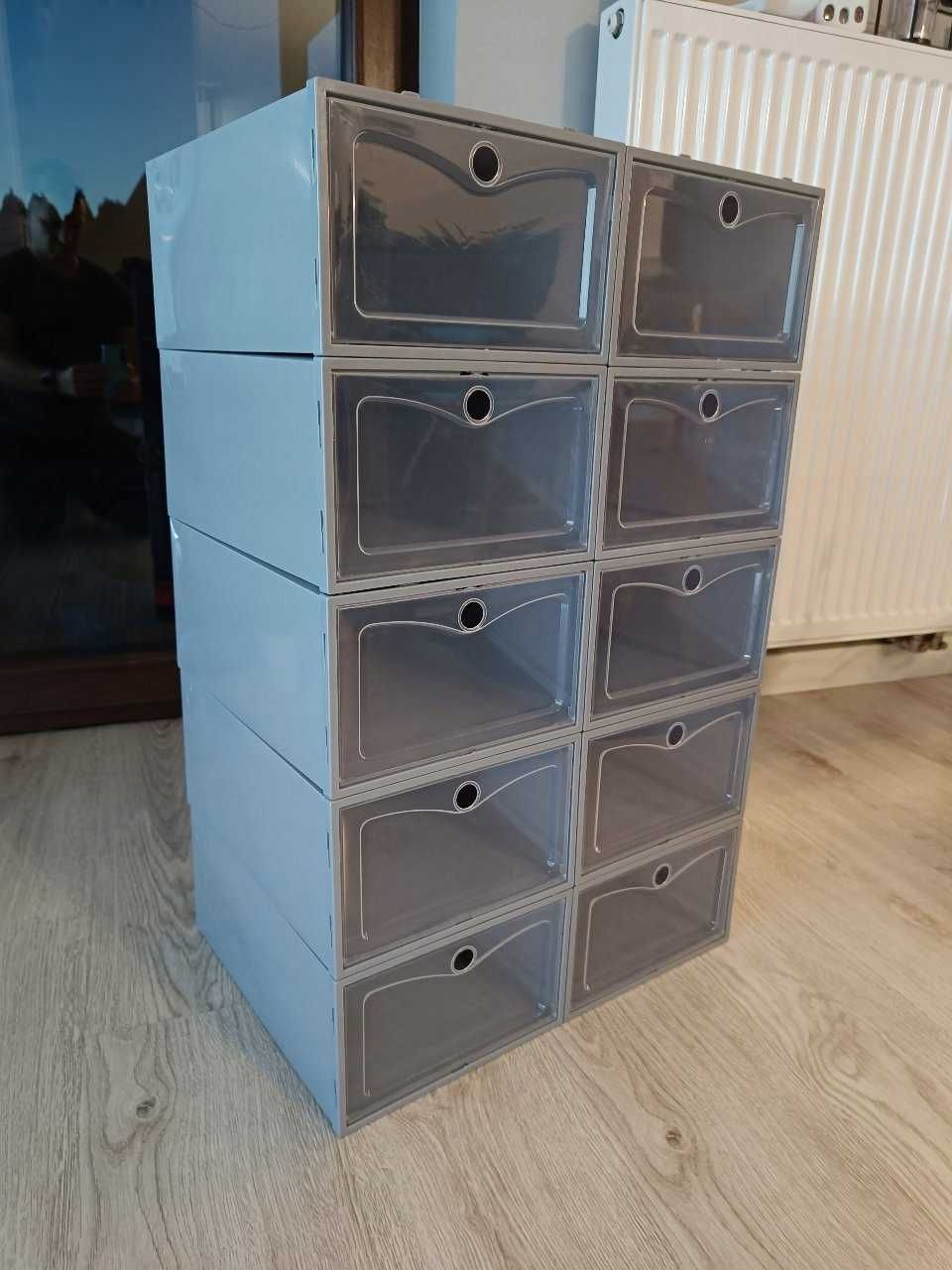 NOWY komplet plastikowych organizerów na buty – 10 składanych pudełek