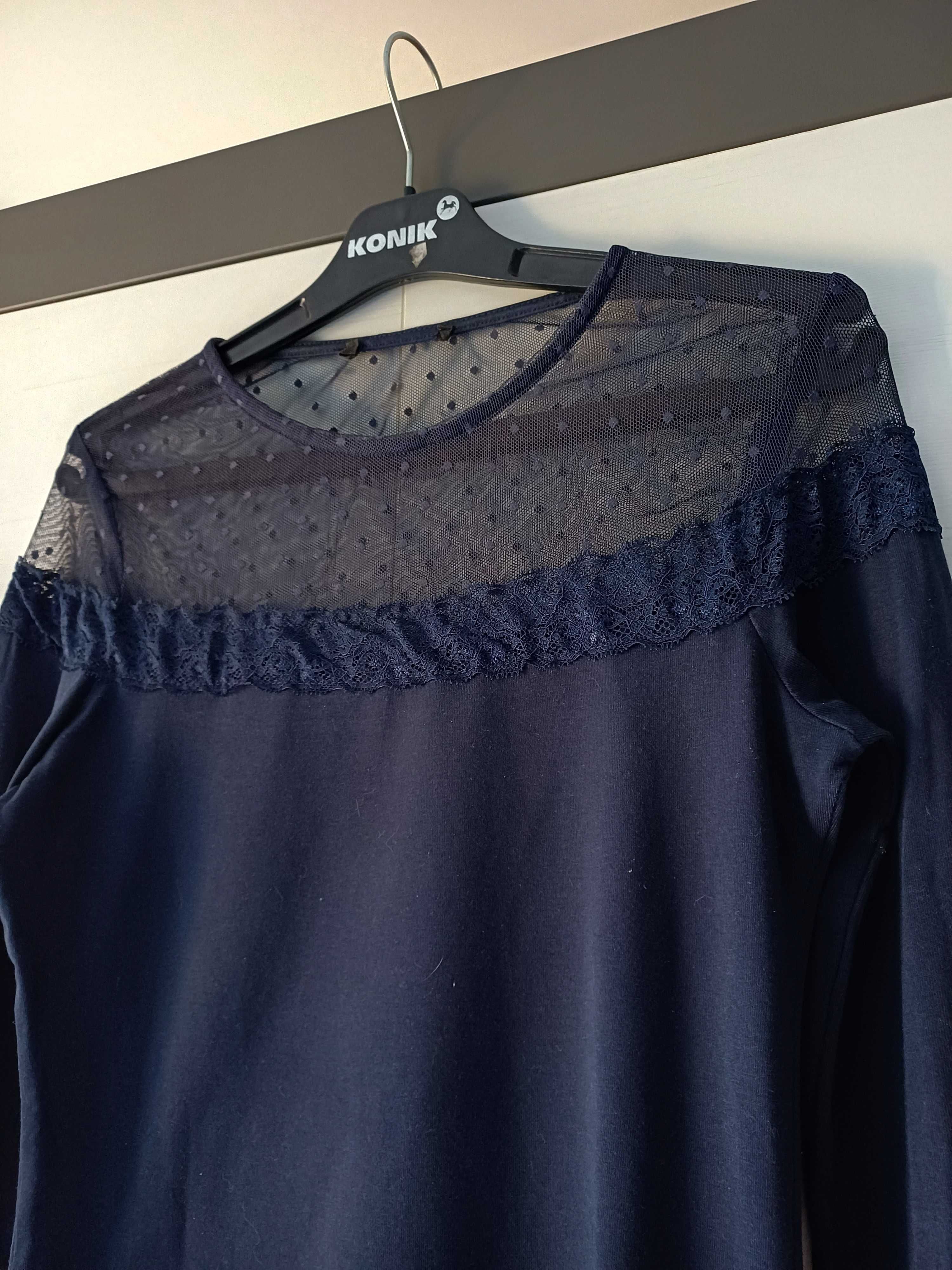 Bluzka dziewczęca z koronką 158 cm siateczką elegancka wizytowa viral