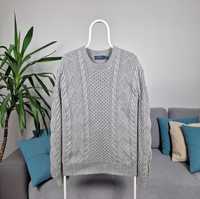 Polo Ralph Lauren men's cotton cable sweater szary męski sweter M