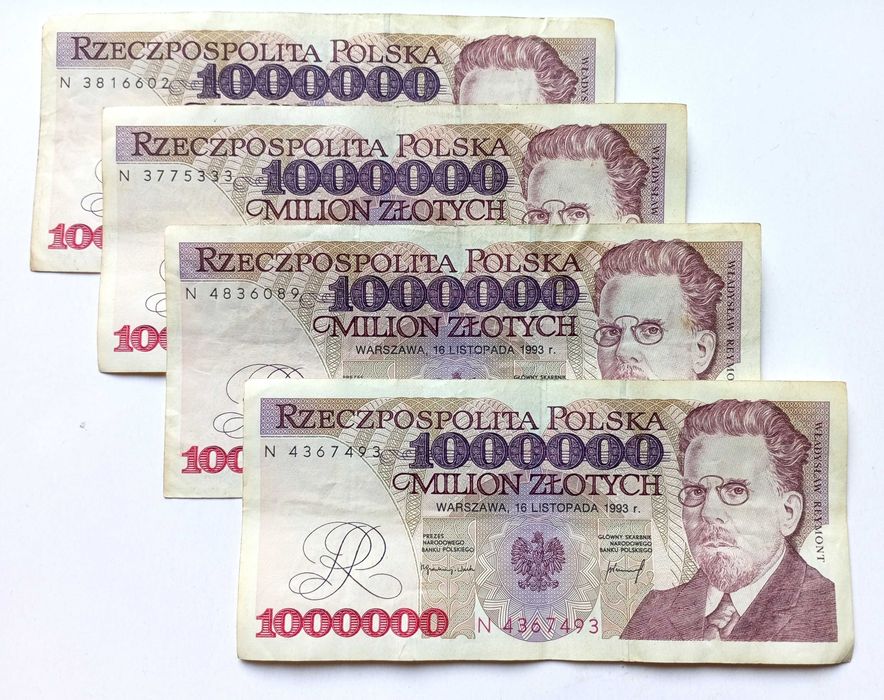 Banknot 1.000000 mln zł 1993