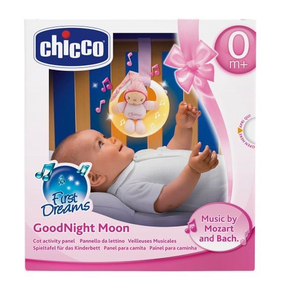 Нічник - підвісний із музикою  Chicco "Good night Moon" рожевий