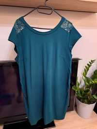 Sukienka ciążowa H&M mama koronka butelkowa zieleń r. XL