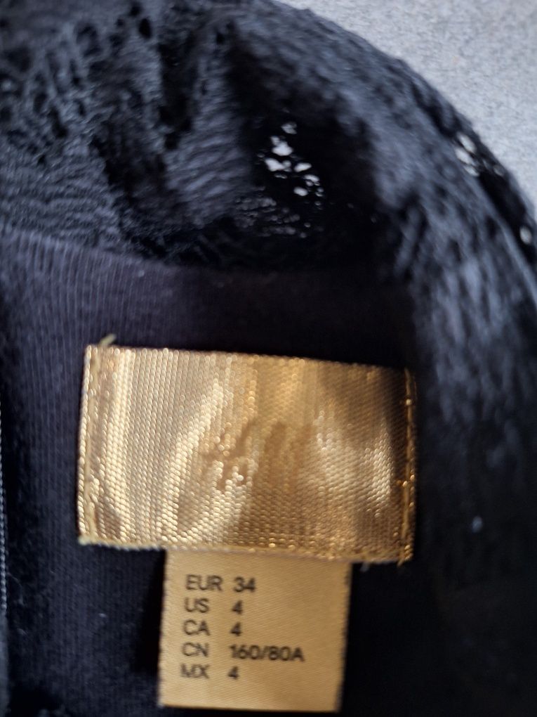Krótka koronkowa bluzeczka h&m xs 34
