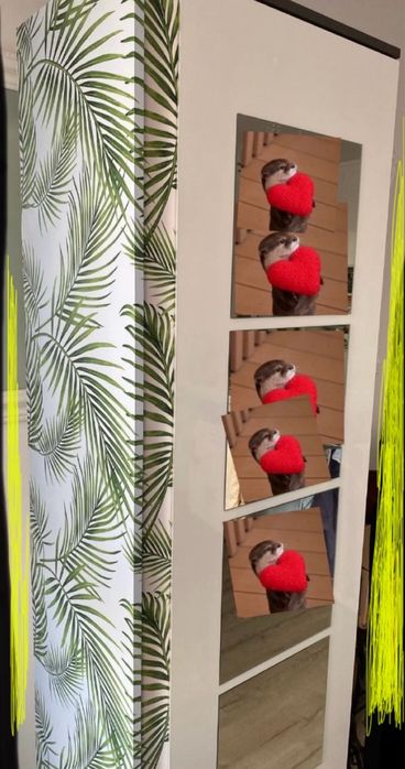 Regalik szafka słupek BRW z lustrami Ikea drzwi biały połysk