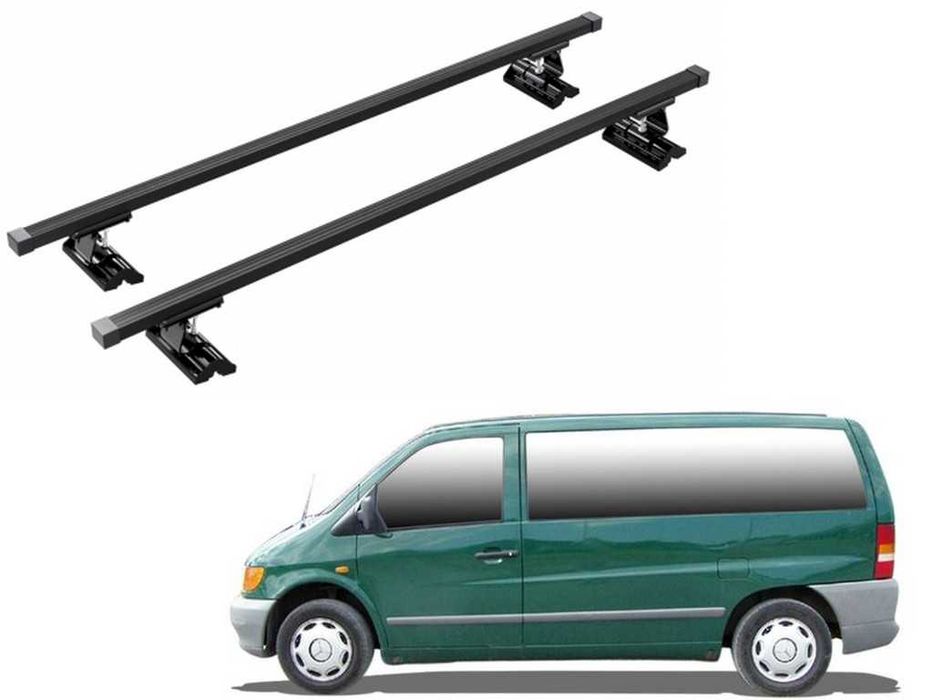 Bagażnik dachowy Mercedes VITO W638 belki 1996 do 2002 relingi szyna T