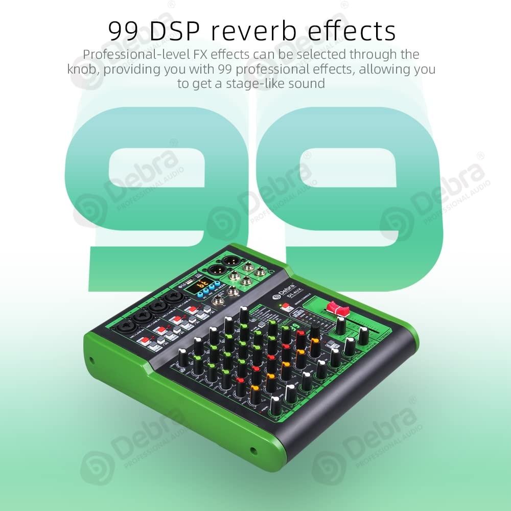 D Debra DI-4UX Series Mixer de áudio profissional com 99 efeitos digit