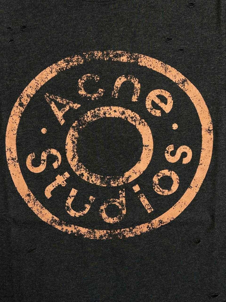 Футболка Acne Studios чорна archive черная opium distressed M S