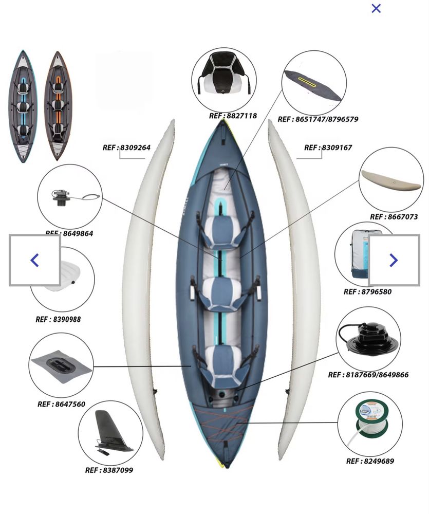 Canoa Kayak Insuflável 3 lugares