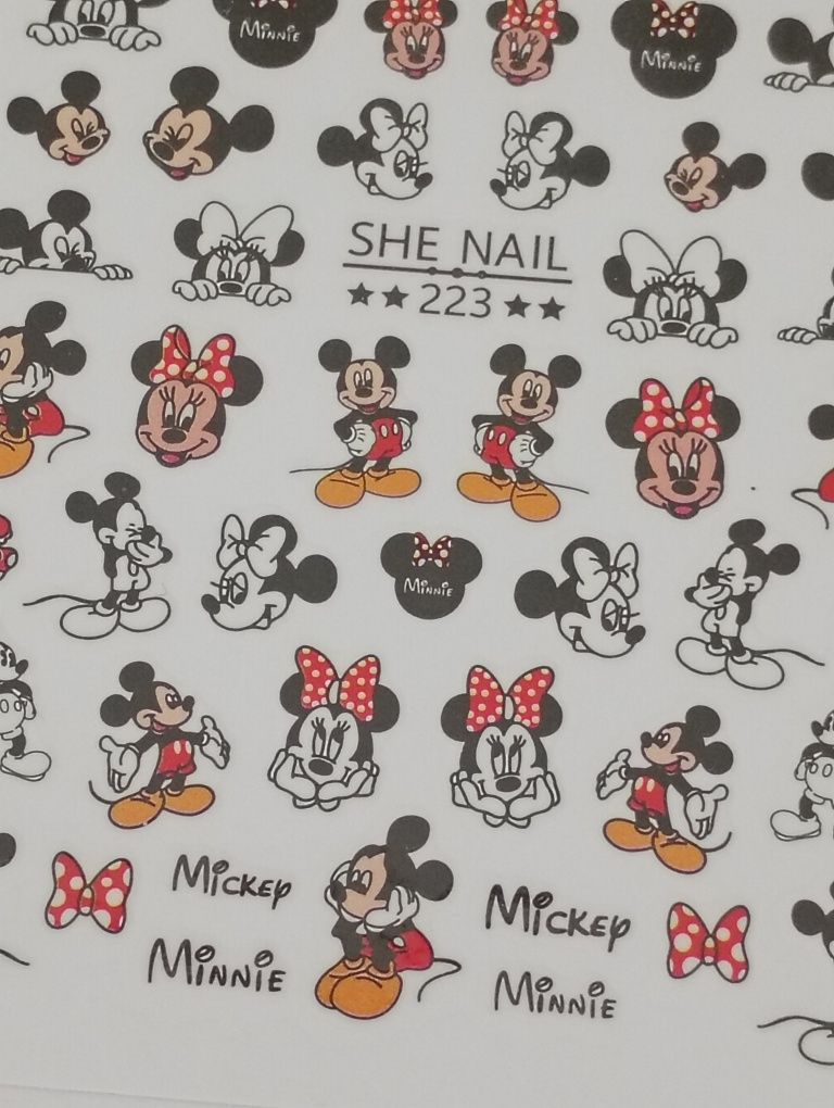 Naklejki na paznokcie tipsy hello kitty Micky Mouse Disney