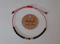 Bransoletka szczęścia turmalin, kwarc różowy i cytryn handmade ochrona