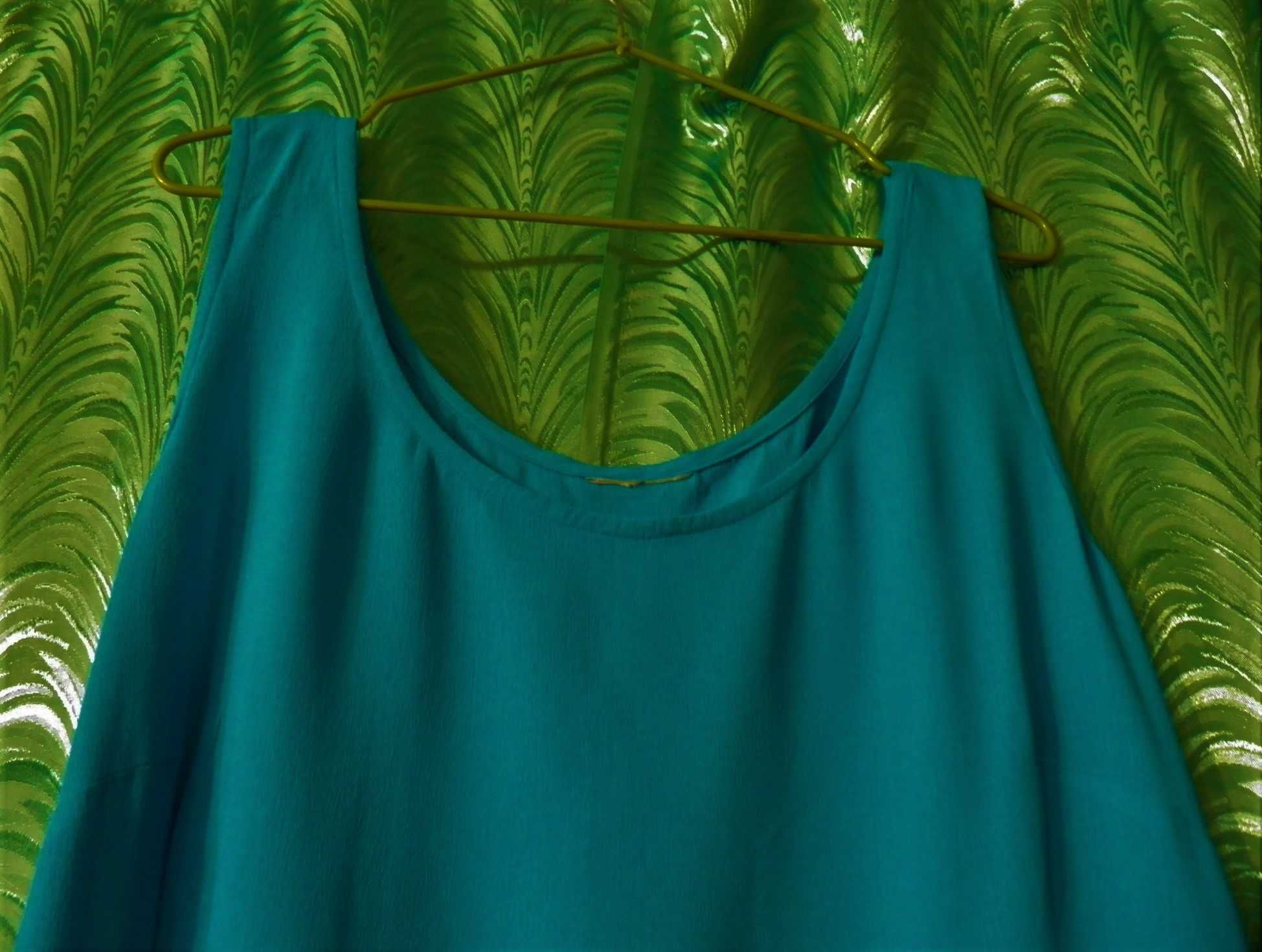 Длинное платье ярко-бирюзового цвета (XL)