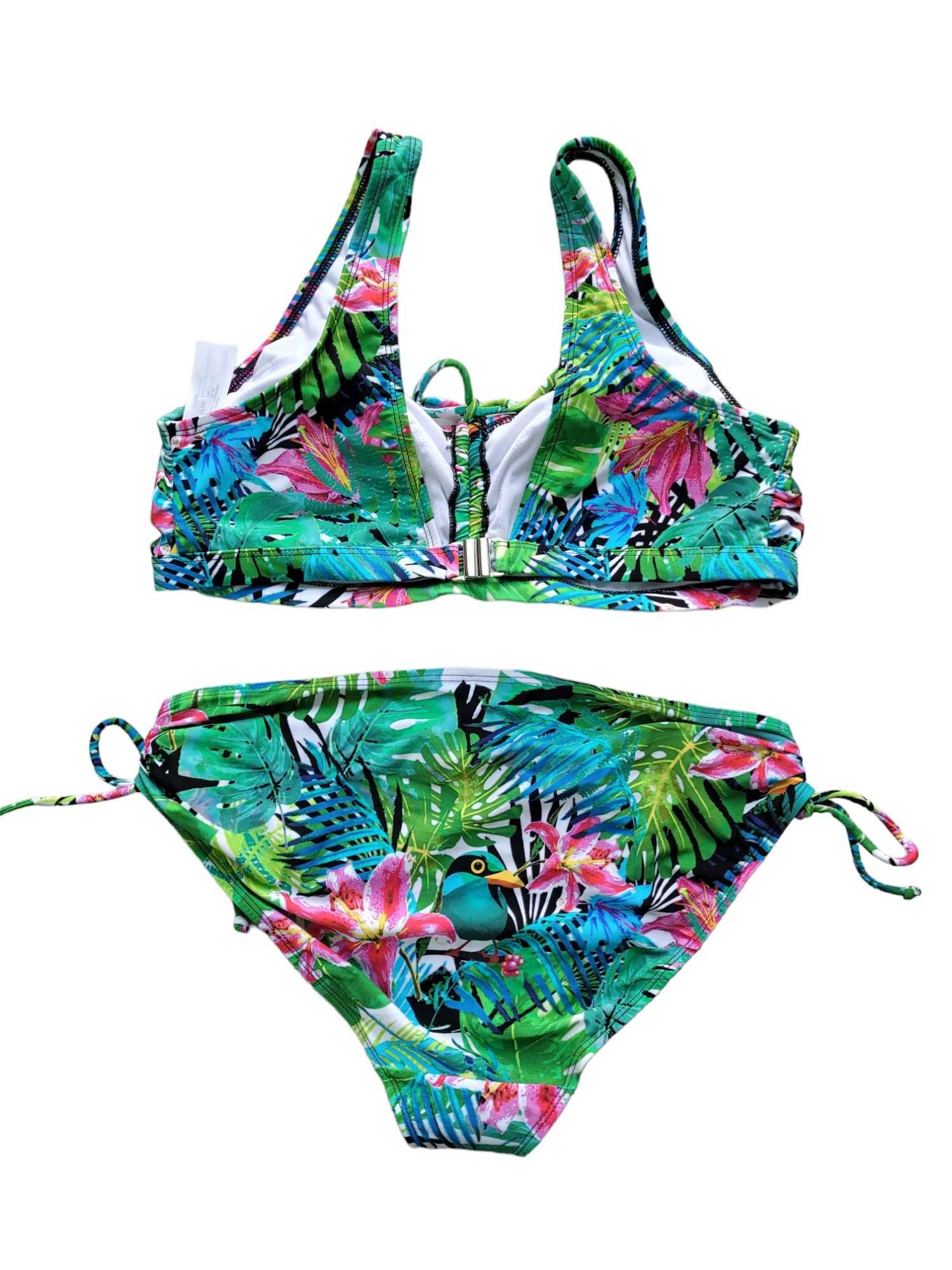 Nowy strój kostium kąpielowy 42,XL bikini liście komplet BonPrix