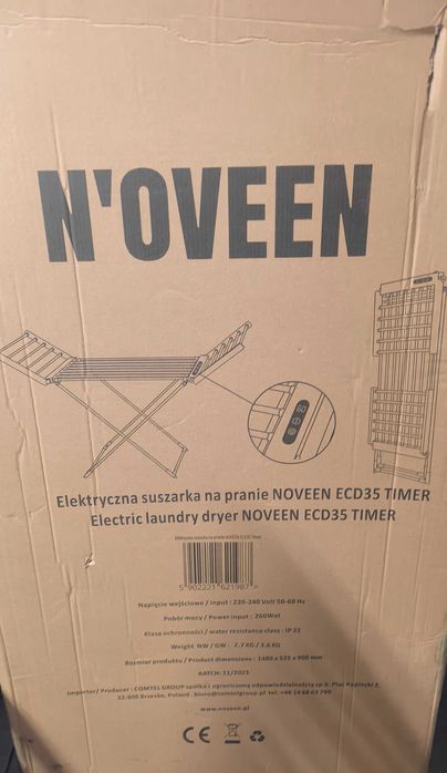 elektryczna suszarka na pranie N'oveen ECD35 Timer